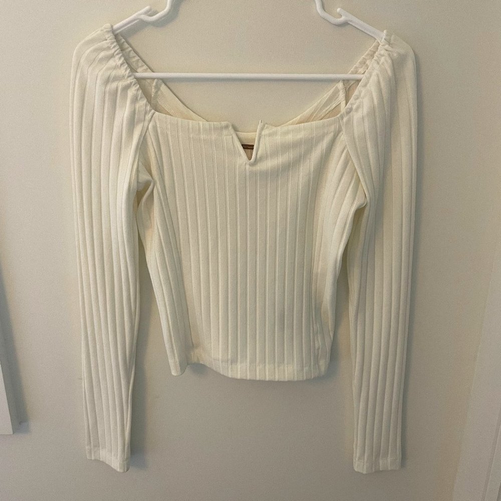 Free People Ribbed Long Sleeve Top